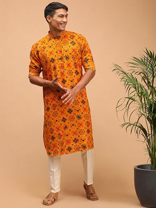 VASTRAMAY Men's Cotton Blend Kurta